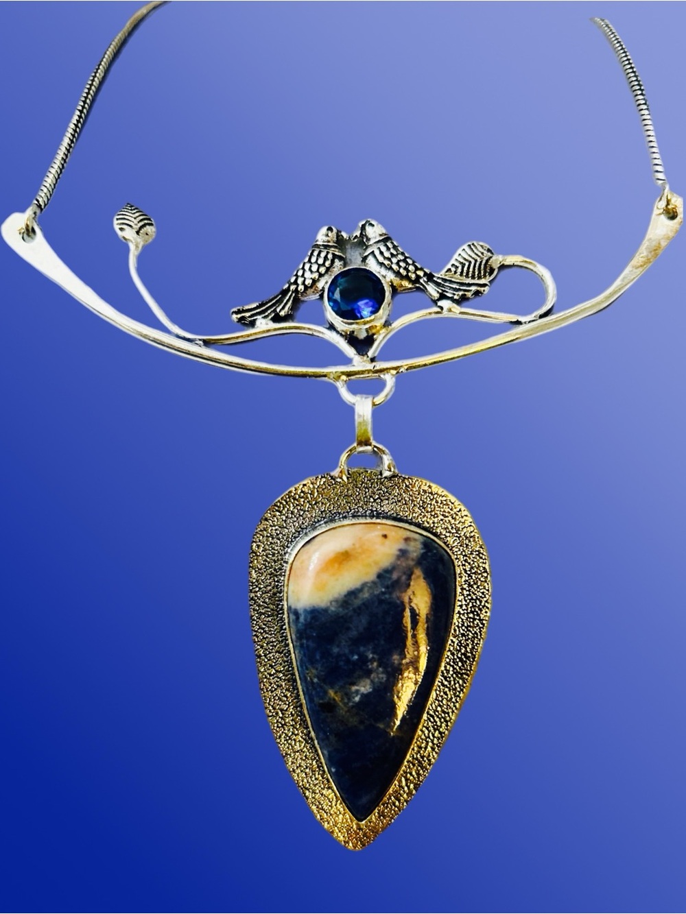 Genuine Sodalite Bird Necklace